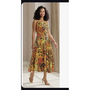 Ashro Women’s Plus Size Sleeveless Zip Up Back Emelie Dress Size 16W NWOT